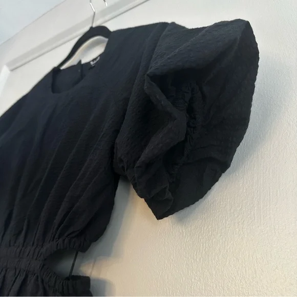 NWT Madewell Seersucker Puff Sleeve Cutout Mini Dress - Size S - Picture 7 of 10